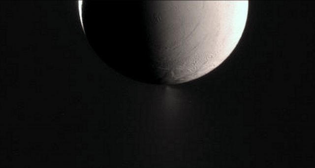 Enceladus in the Saturnshine