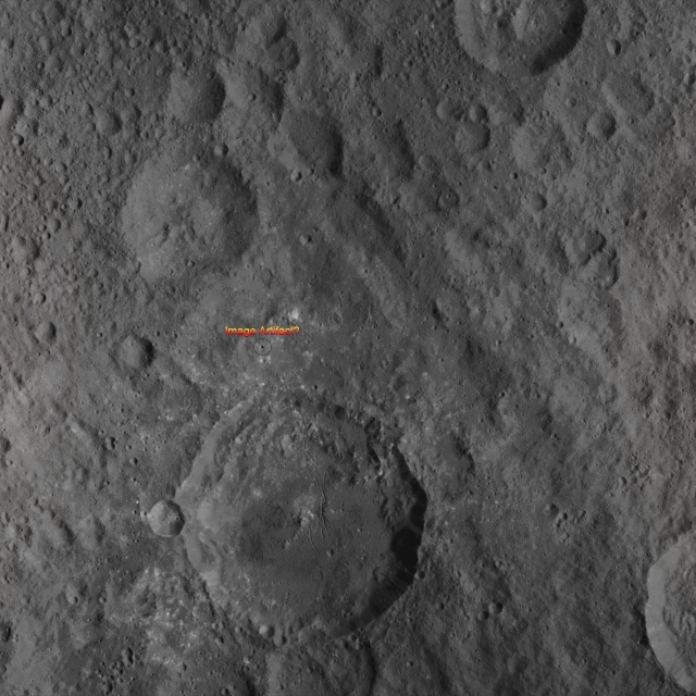 Features of the Mid-Latitudes of 1-Ceres (CTX Frame)