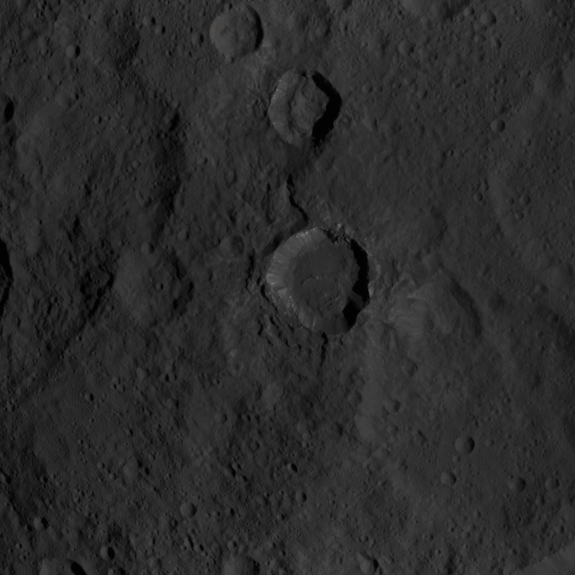 Unnamed Impact Crater with 'White Striations' on 1-Ceres (CTX Frame)
