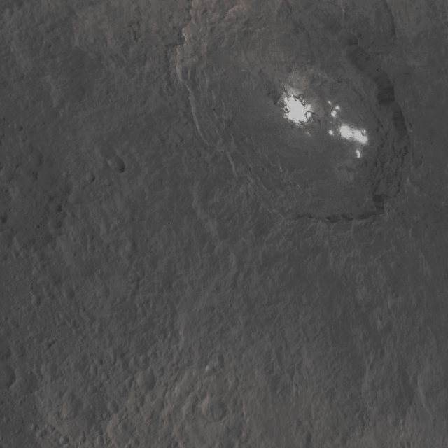 Oblique View of Occator Crater (CTX Frame)