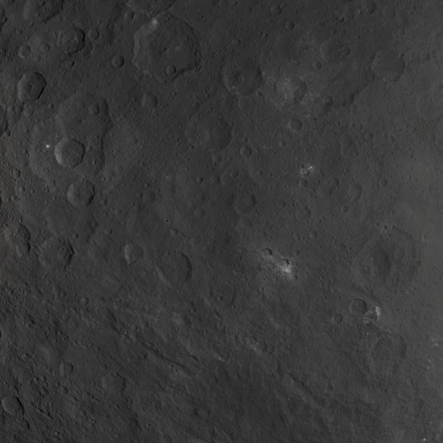 Features of 1-Ceres (Mountain and White Spots - CTX Frame)