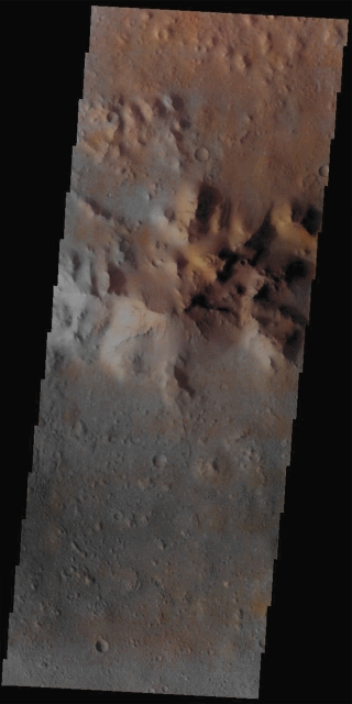 The Complex Central Peak of an Unnamed Impact Crater in Terra Cimmeria